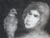 L'oiseau, 1957, Lavis Aquarellé,