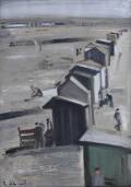 Cabines à Nieuport , 91x65cm, 1988