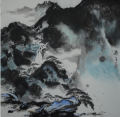 Bird's view of green mountains 75x75cm 2021 青山揽胜