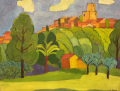 Village provencal derrière les arbres